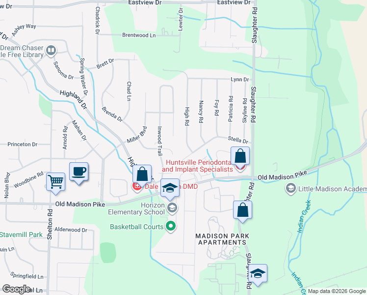map of restaurants, bars, coffee shops, grocery stores, and more near 509 Stella Drive in Madison