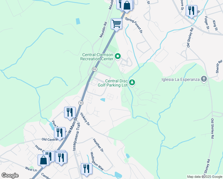 map of restaurants, bars, coffee shops, grocery stores, and more near 211 Campus Drive in Central