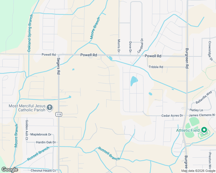 map of restaurants, bars, coffee shops, grocery stores, and more near 28872 Powell Road in Madison