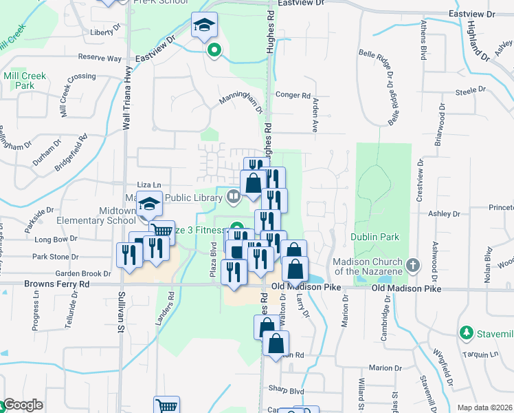 map of restaurants, bars, coffee shops, grocery stores, and more near in Madison