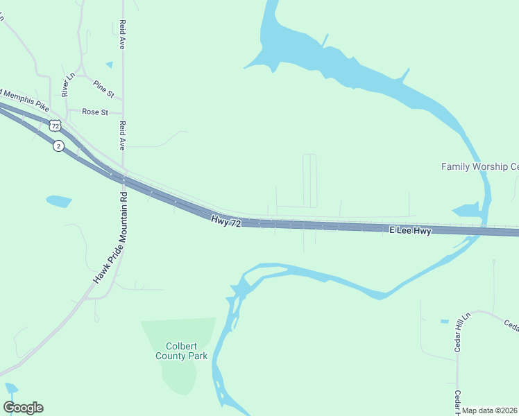 map of restaurants, bars, coffee shops, grocery stores, and more near 4265 Old Memphis Pike in Tuscumbia