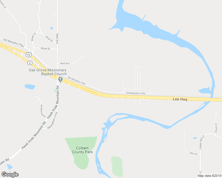 map of restaurants, bars, coffee shops, grocery stores, and more near 4265 Old Memphis Pike in Tuscumbia