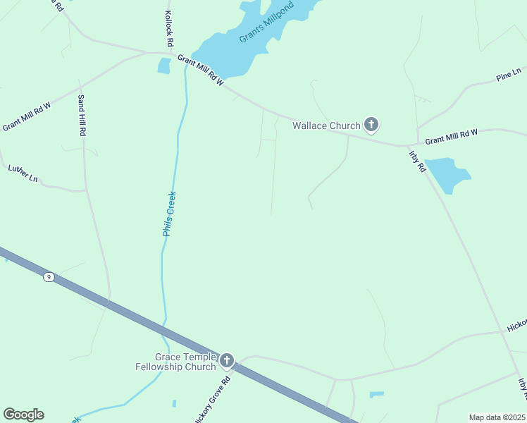 map of restaurants, bars, coffee shops, grocery stores, and more near Jessica Lane in Wallace