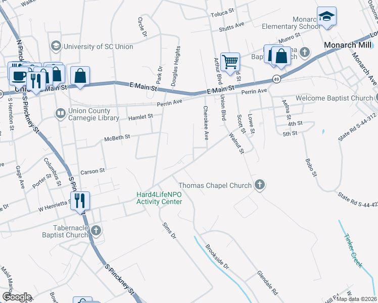 map of restaurants, bars, coffee shops, grocery stores, and more near 101 Woodhaven Place in Union