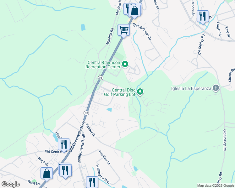 map of restaurants, bars, coffee shops, grocery stores, and more near 245 Campus Drive in Central