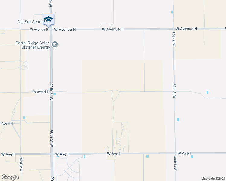 map of restaurants, bars, coffee shops, grocery stores, and more near Avenue H-8 in Los Angeles County