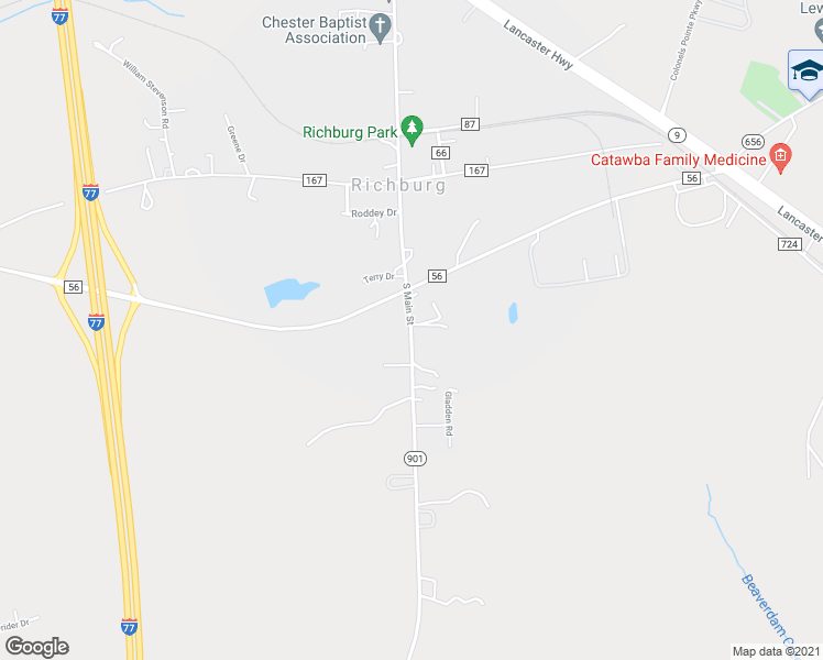 map of restaurants, bars, coffee shops, grocery stores, and more near 184 South Main Street in Richburg