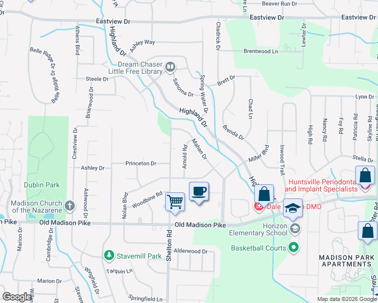 map of restaurants, bars, coffee shops, grocery stores, and more near 1014 Arnold Rd in Madison