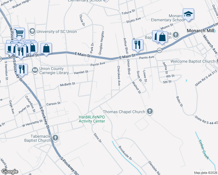 map of restaurants, bars, coffee shops, grocery stores, and more near 101 Woodhaven Place in Union