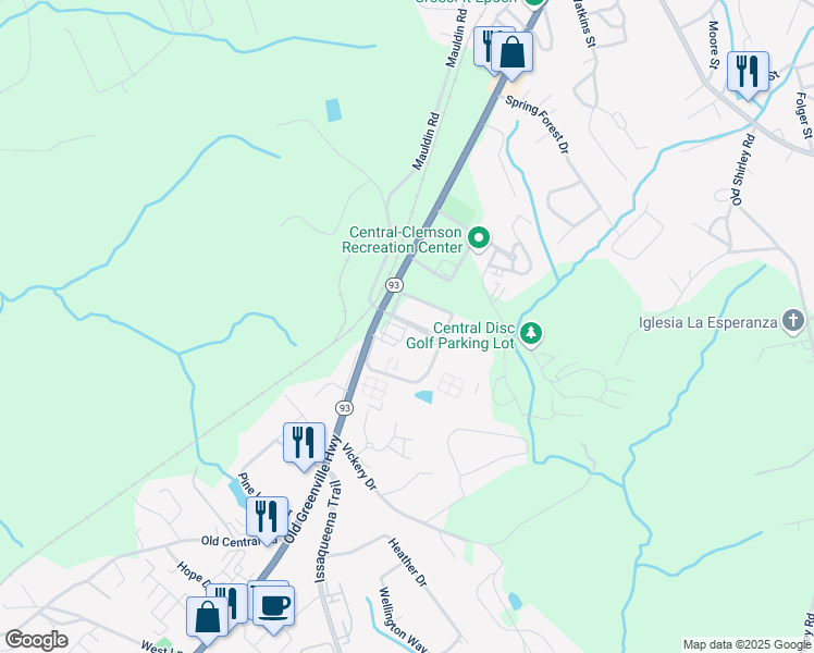 map of restaurants, bars, coffee shops, grocery stores, and more near 186 University Village Drive in Central