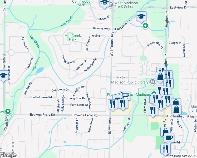 map of restaurants, bars, coffee shops, grocery stores, and more near 96 South Interlaken Drive in Madison