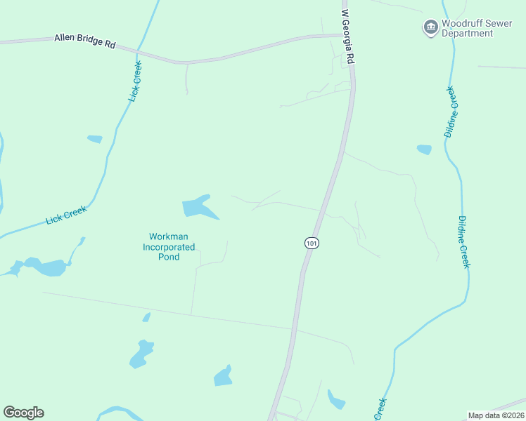 map of restaurants, bars, coffee shops, grocery stores, and more near 1650 West Georgia Road in Woodruff