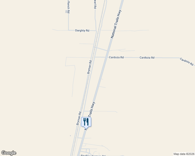 map of restaurants, bars, coffee shops, grocery stores, and more near 25350 National Trails Highway in Helendale