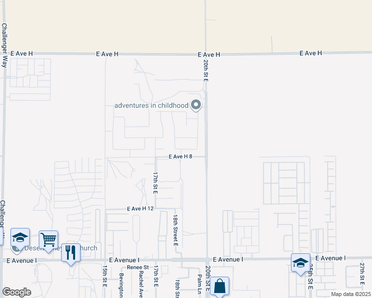 map of restaurants, bars, coffee shops, grocery stores, and more near 1748 East Holguin Street in Lancaster