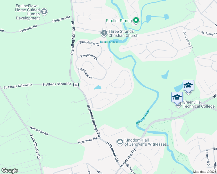 map of restaurants, bars, coffee shops, grocery stores, and more near 217 Riverdale Road in Simpsonville