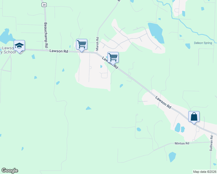 map of restaurants, bars, coffee shops, grocery stores, and more near 18501 Lawson Road in Little Rock