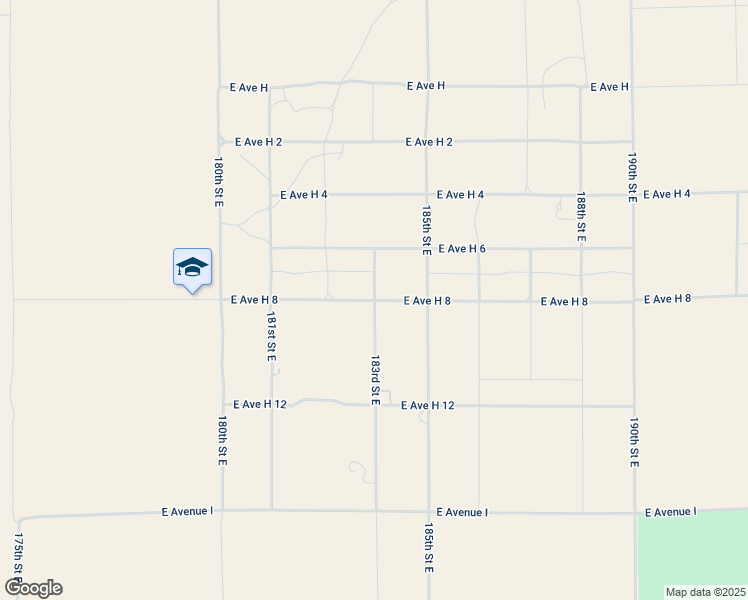 map of restaurants, bars, coffee shops, grocery stores, and more near 183rd Street East in Los Angeles County