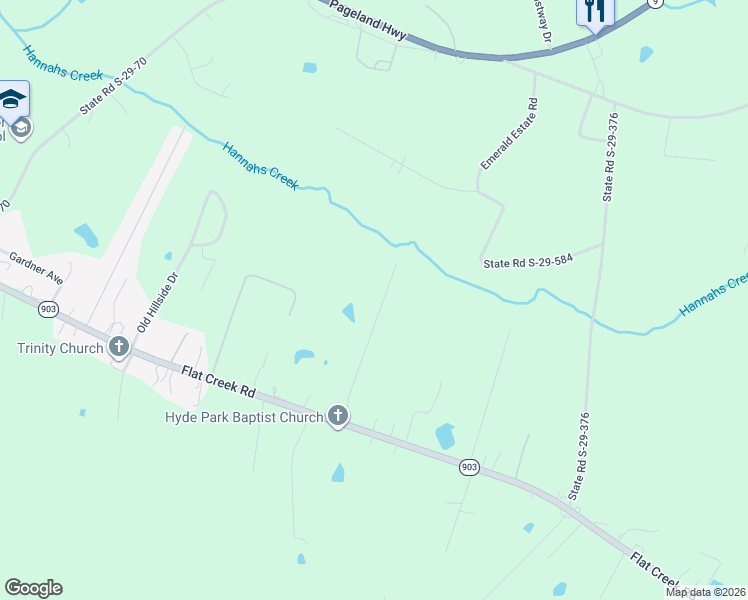 map of restaurants, bars, coffee shops, grocery stores, and more near 2131 Gunnars Ridge Road in Lancaster