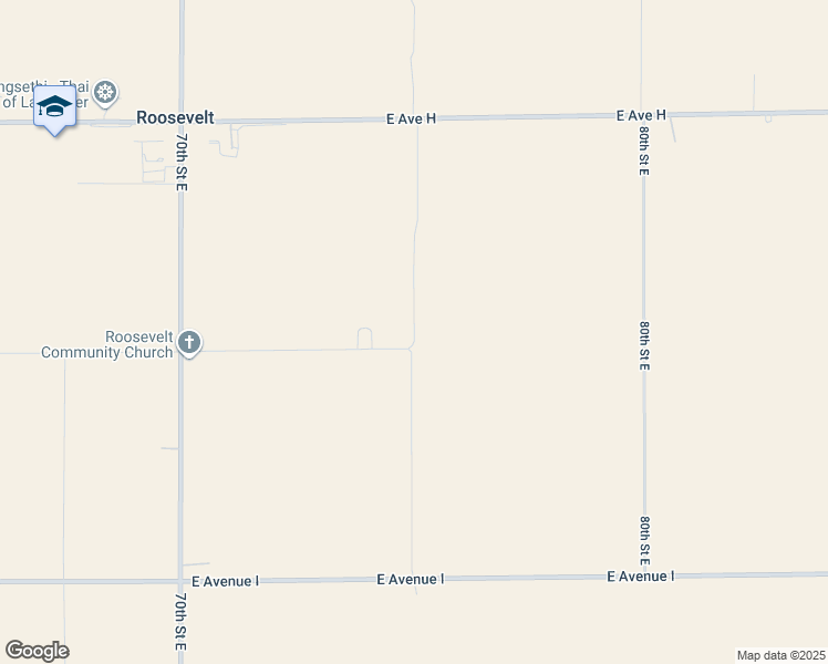 map of restaurants, bars, coffee shops, grocery stores, and more near 65 Avenue H-12 in Lake Los Angeles