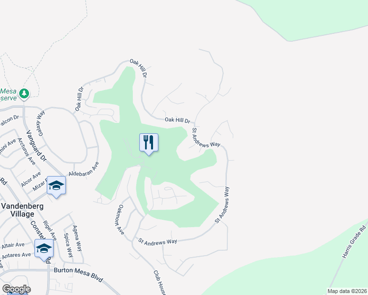 map of restaurants, bars, coffee shops, grocery stores, and more near 649 Burning Tree Way in Lompoc