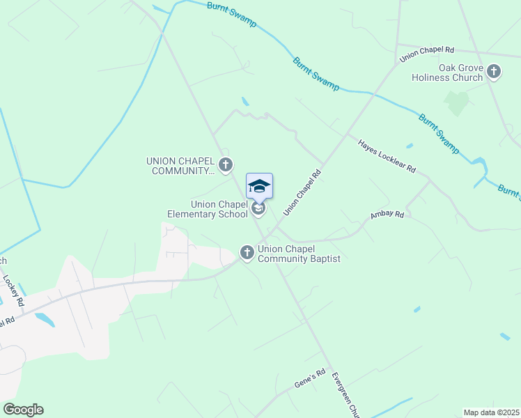 map of restaurants, bars, coffee shops, grocery stores, and more near 4271 Union Chapel Road in Pembroke