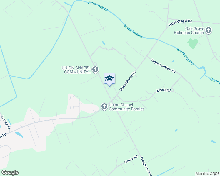 map of restaurants, bars, coffee shops, grocery stores, and more near 4271 Union Chapel Road in Pembroke