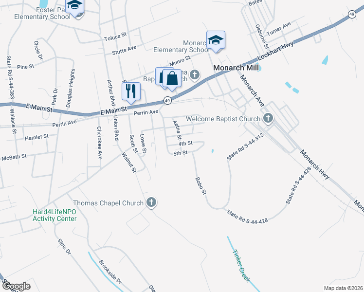 map of restaurants, bars, coffee shops, grocery stores, and more near 113 Santee Circle in Union
