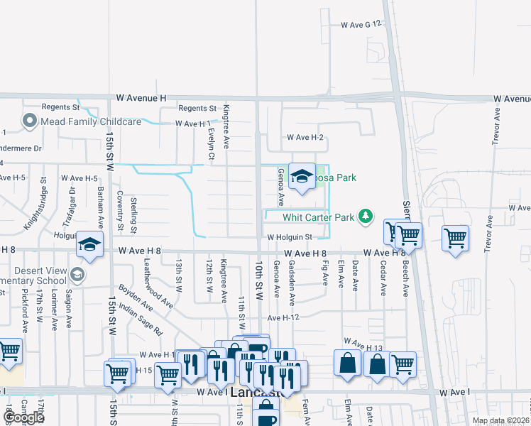 map of restaurants, bars, coffee shops, grocery stores, and more near in Lancaster