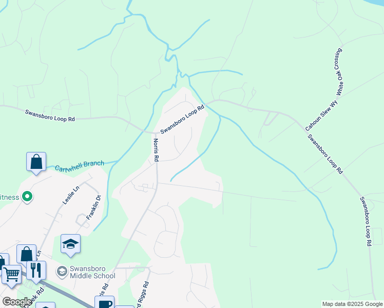 map of restaurants, bars, coffee shops, grocery stores, and more near 112 Hidden Creek Dr in Swansboro