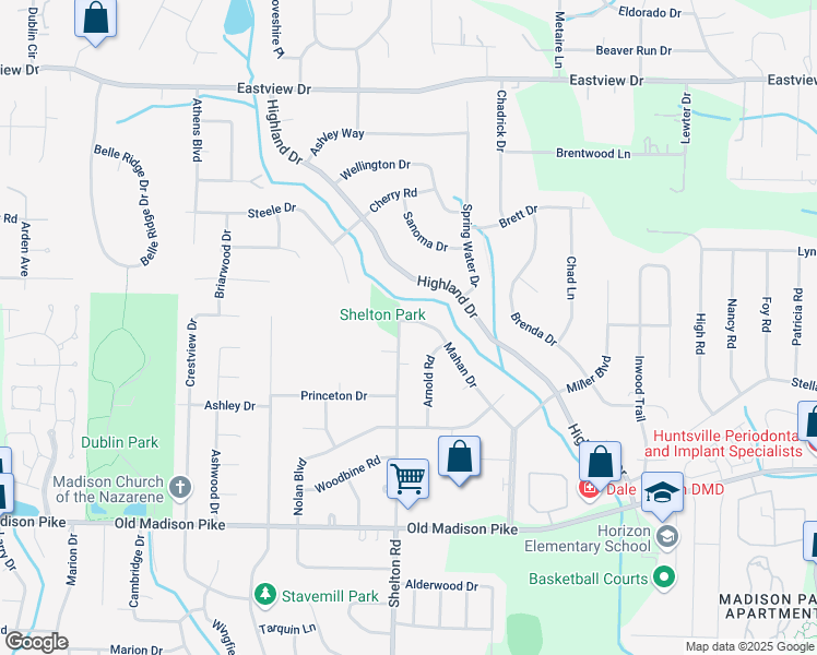 map of restaurants, bars, coffee shops, grocery stores, and more near 1127 Mahan Drive in Madison