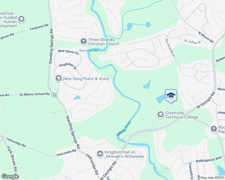 map of restaurants, bars, coffee shops, grocery stores, and more near 384 Riverdale Road in Simpsonville