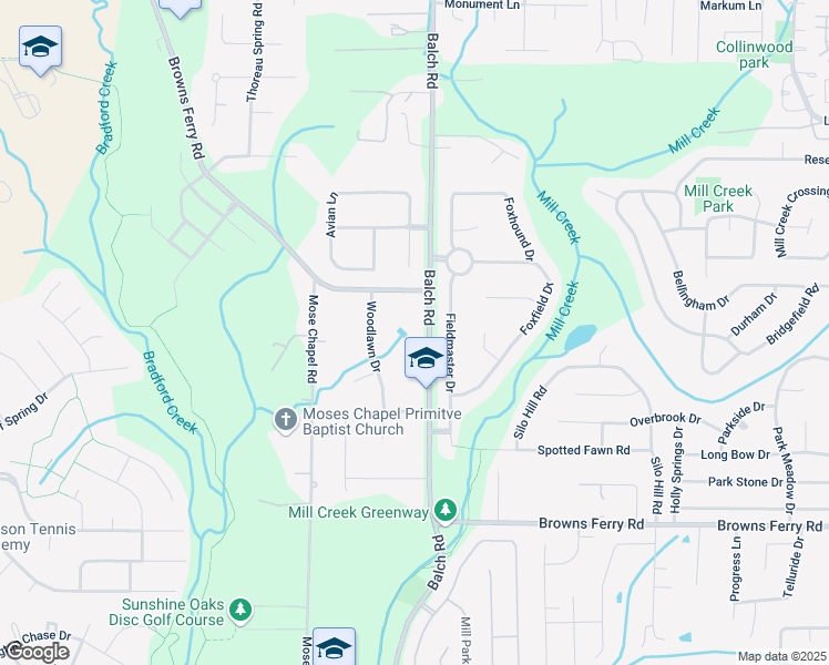 map of restaurants, bars, coffee shops, grocery stores, and more near 900 Browns Ferry Road in Madison