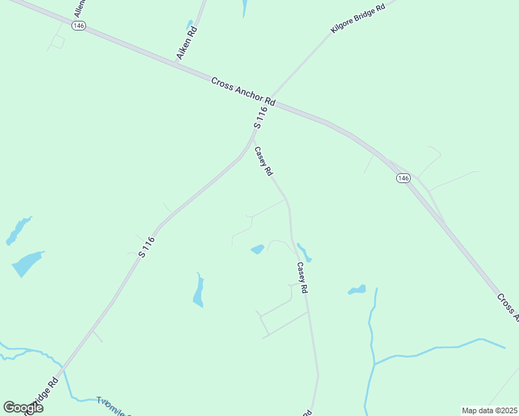 map of restaurants, bars, coffee shops, grocery stores, and more near 315 Casey Row Drive in Woodruff