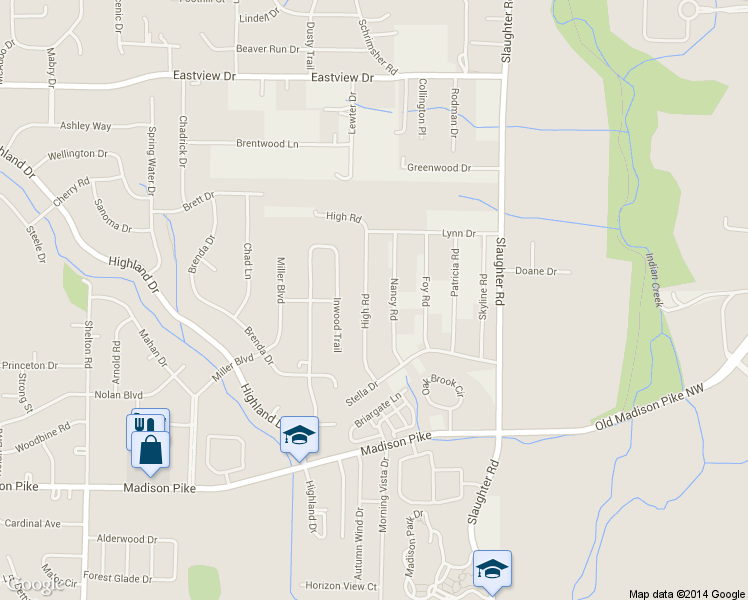 map of restaurants, bars, coffee shops, grocery stores, and more near 220 High Road in Madison