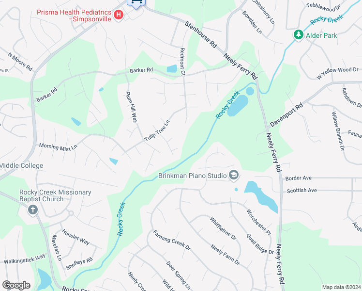 map of restaurants, bars, coffee shops, grocery stores, and more near 8 Chewink Court in Simpsonville