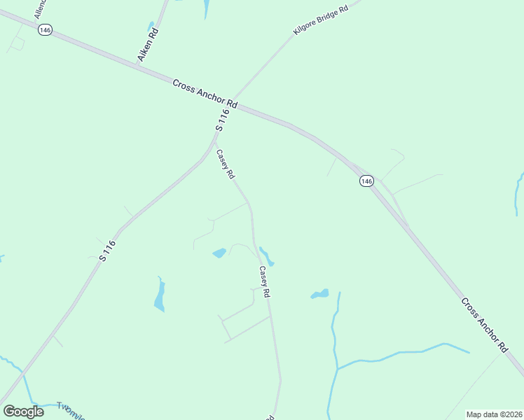 map of restaurants, bars, coffee shops, grocery stores, and more near 205 Casey Road in Woodruff