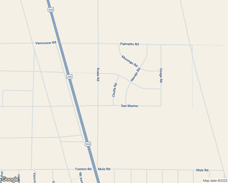 map of restaurants, bars, coffee shops, grocery stores, and more near Cholla Road in San Bernardino County