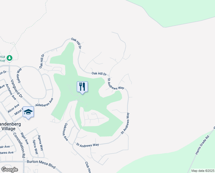 map of restaurants, bars, coffee shops, grocery stores, and more near 669 Burning Tree Way in Lompoc