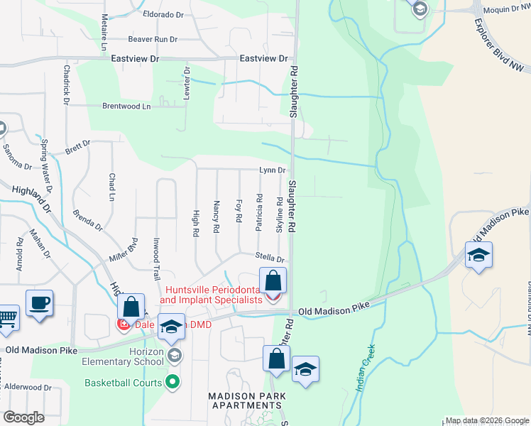 map of restaurants, bars, coffee shops, grocery stores, and more near 213 Skyline Road in Madison