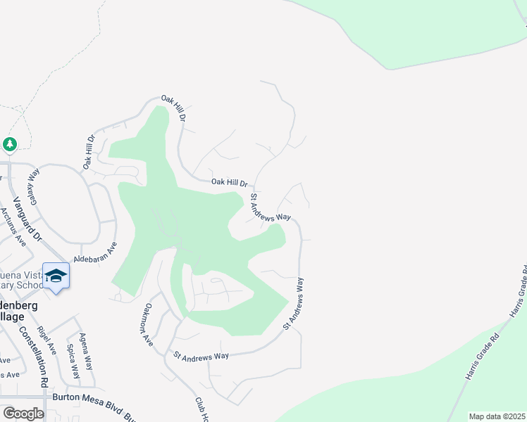 map of restaurants, bars, coffee shops, grocery stores, and more near 628 Saint Andrews Way in Lompoc