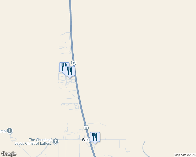 map of restaurants, bars, coffee shops, grocery stores, and more near 17748 U.S. 93 in Wikieup