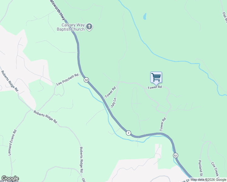 map of restaurants, bars, coffee shops, grocery stores, and more near 937 Tower Road in Ellijay