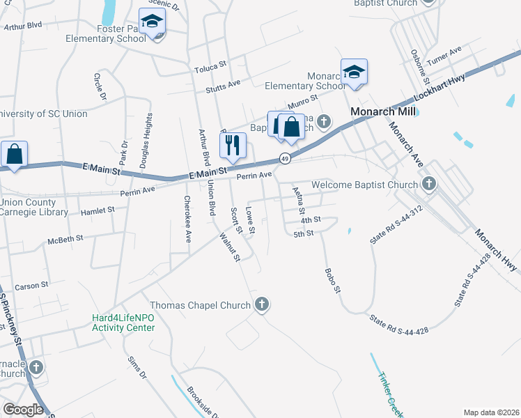 map of restaurants, bars, coffee shops, grocery stores, and more near 111 Lowe Street in Union