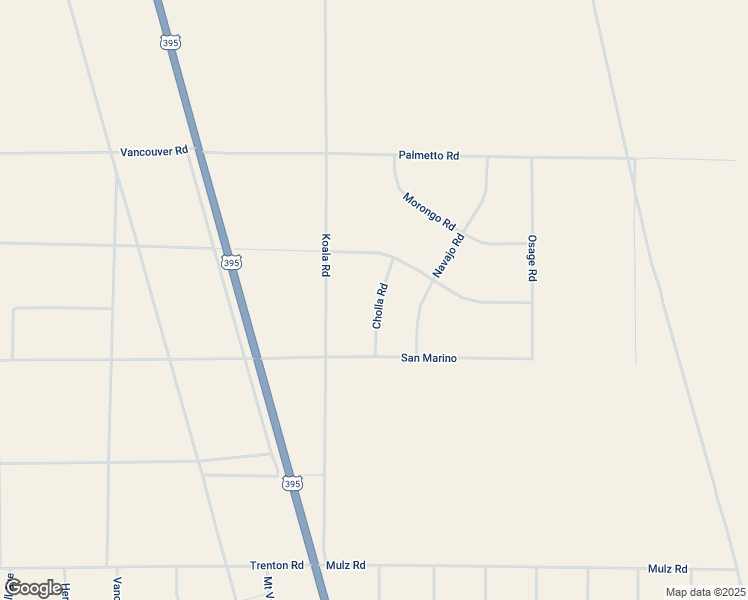 map of restaurants, bars, coffee shops, grocery stores, and more near Cholla Road in San Bernardino County
