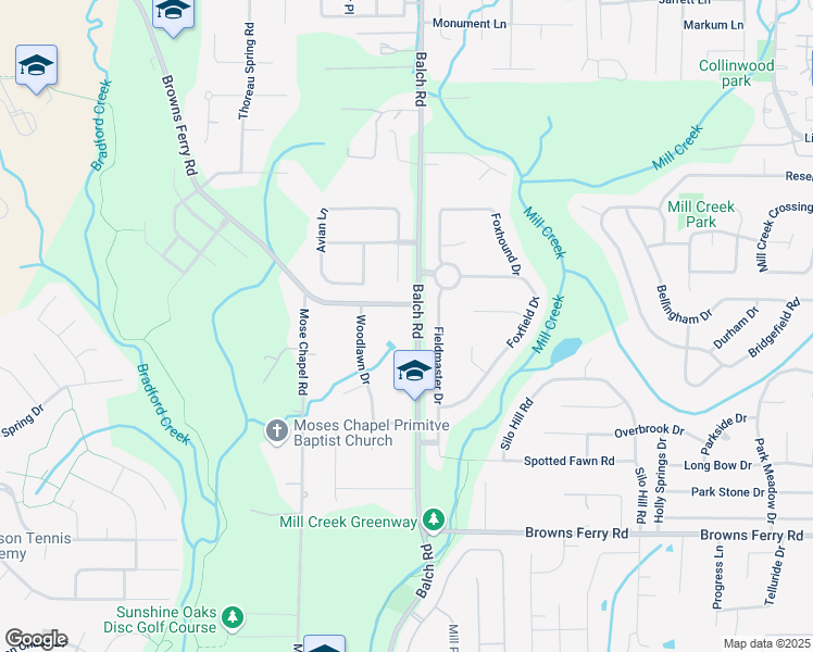 map of restaurants, bars, coffee shops, grocery stores, and more near 900 Browns Ferry Road in Madison