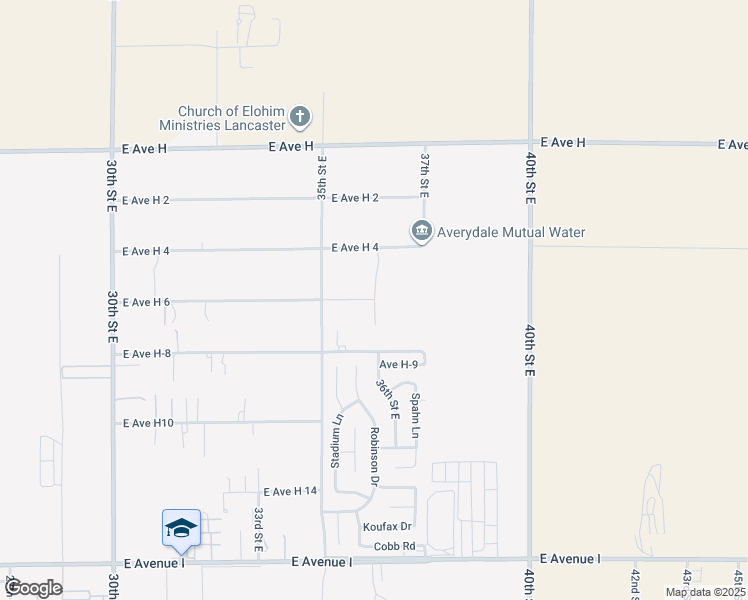 map of restaurants, bars, coffee shops, grocery stores, and more near 37th Street East in Lancaster