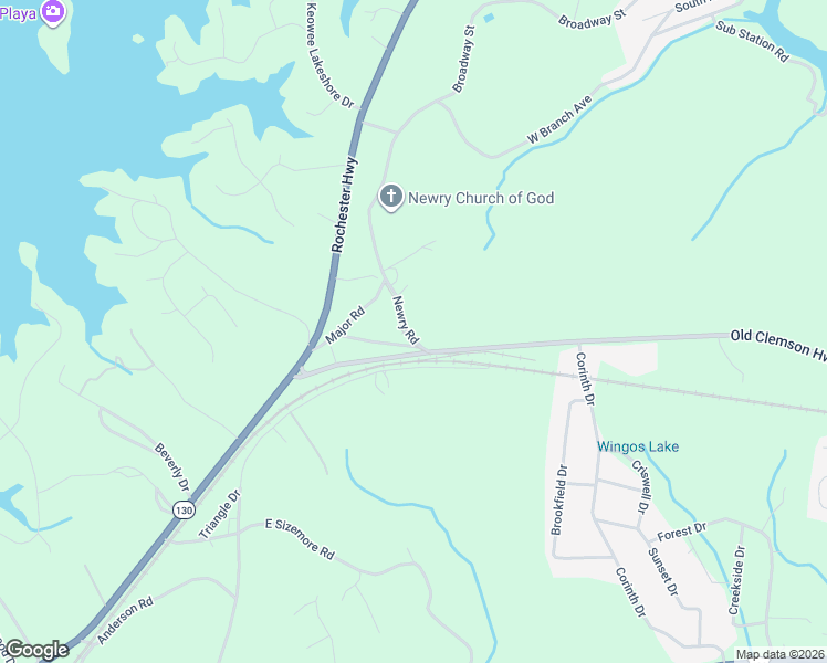 map of restaurants, bars, coffee shops, grocery stores, and more near 126 Newry Road in Seneca