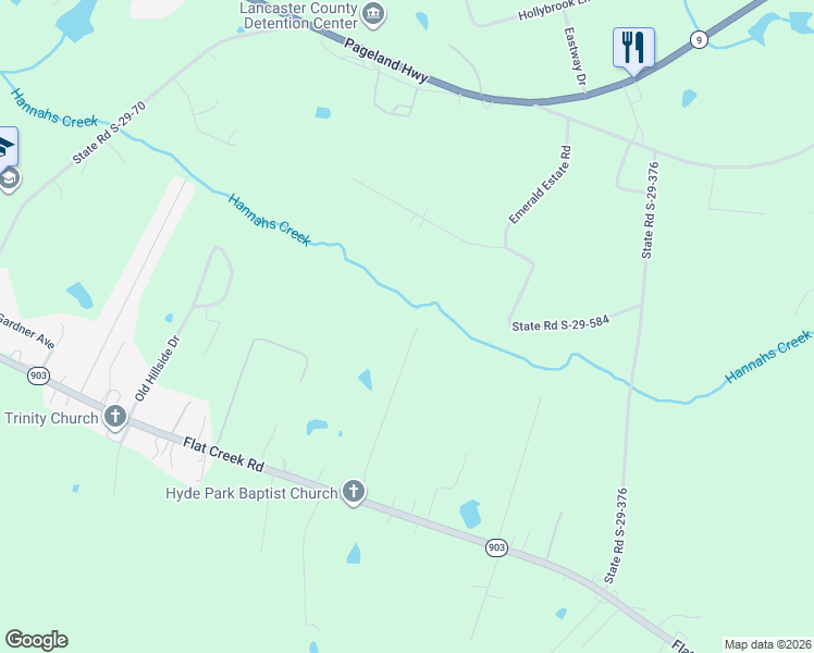 map of restaurants, bars, coffee shops, grocery stores, and more near 2159 Gunnars Ridge Road in Lancaster