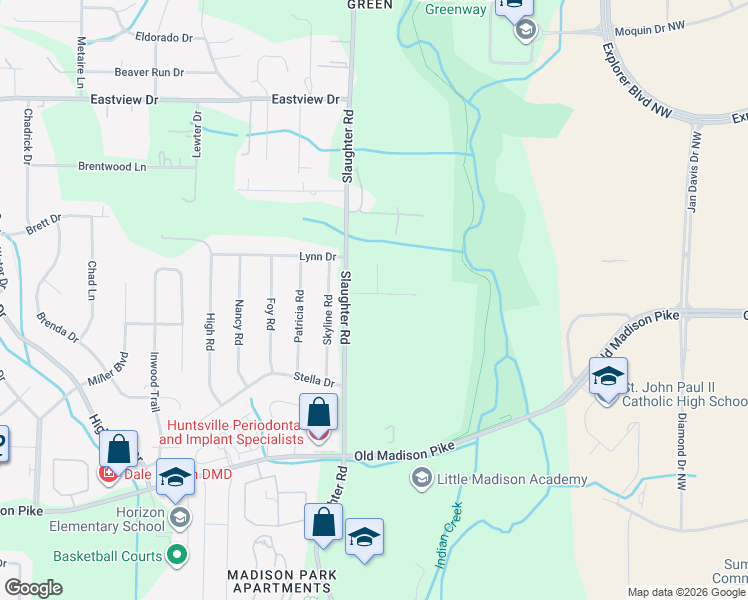 map of restaurants, bars, coffee shops, grocery stores, and more near 683 Slaughter Road in Madison