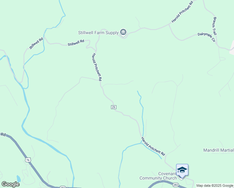 map of restaurants, bars, coffee shops, grocery stores, and more near 163 Bannie Creek Road in Ellijay